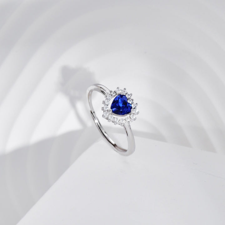 Anello con cuore blu