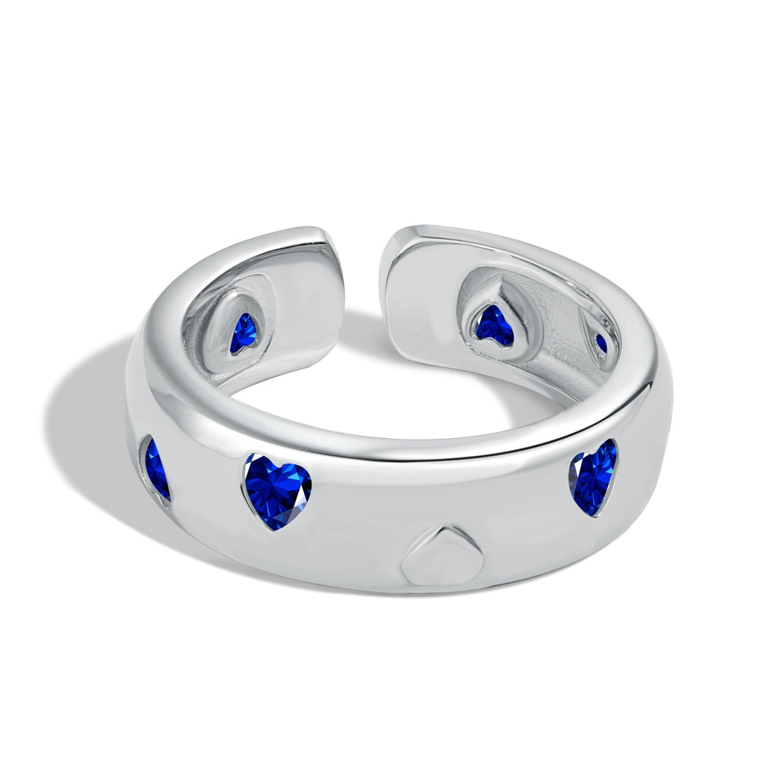 Anello cuori blu