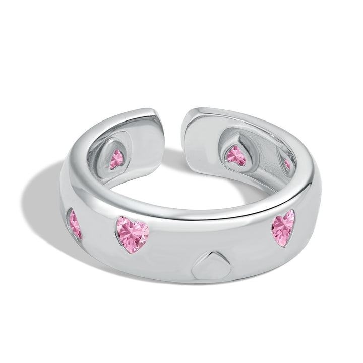 Anello con cuori rosa