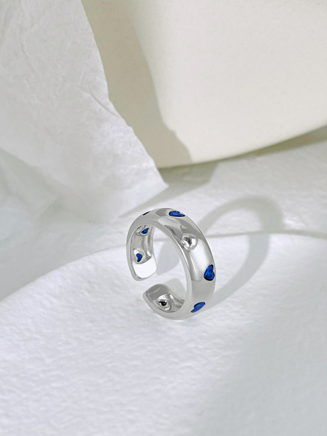 Anello cuori blu