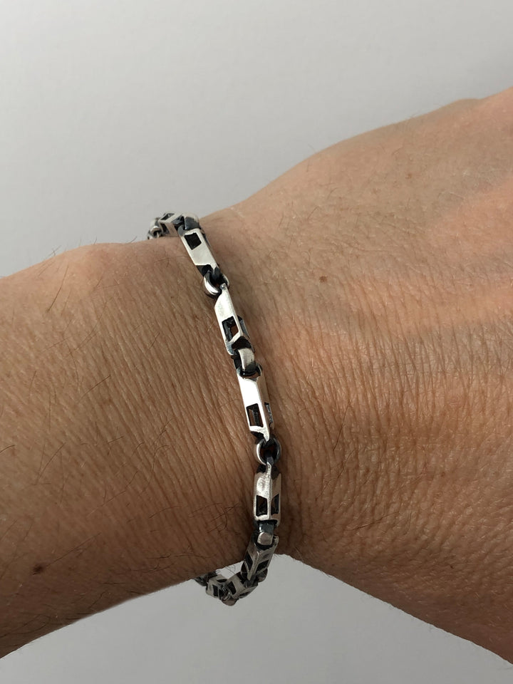 Bracciale uomo in argento brunito