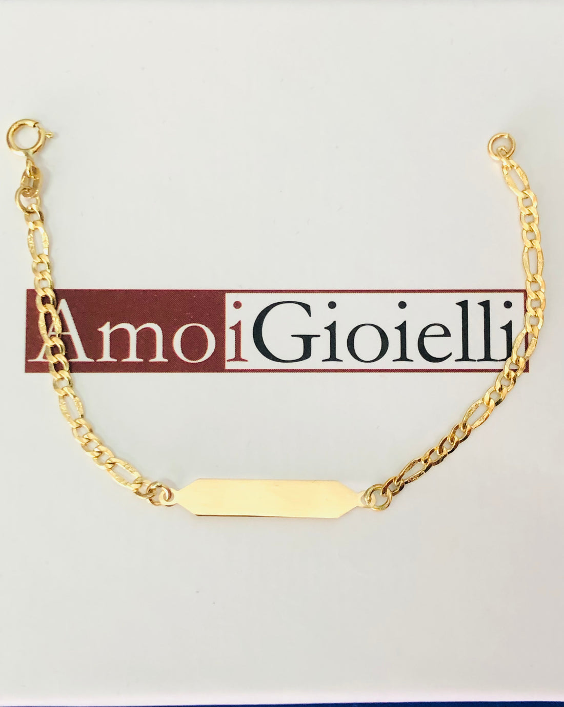 Bracciale neonato personalizzato con nome in oro 18kt