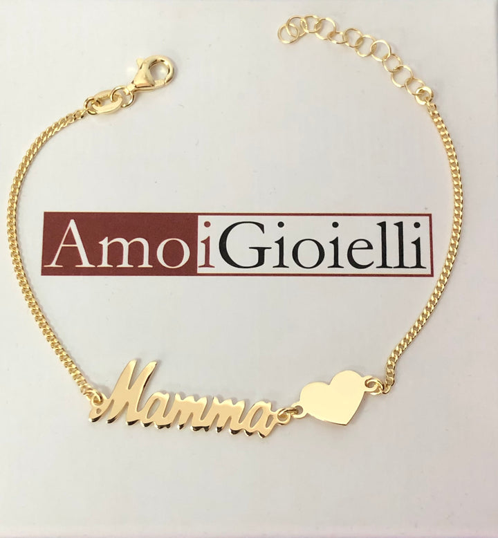 Bracciale mamma con cuore inciso