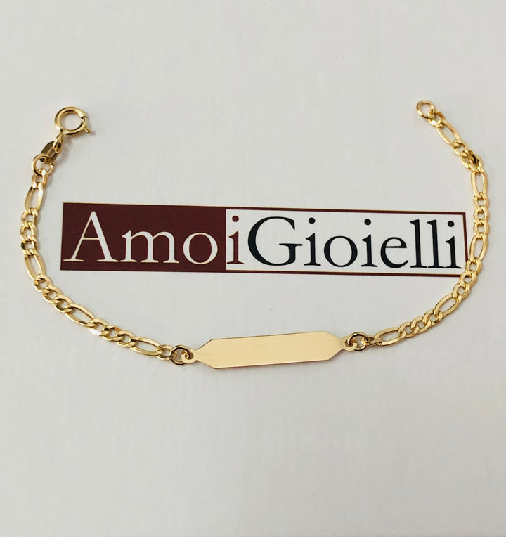 Bracciale neonato personalizzato con nome in oro 18kt