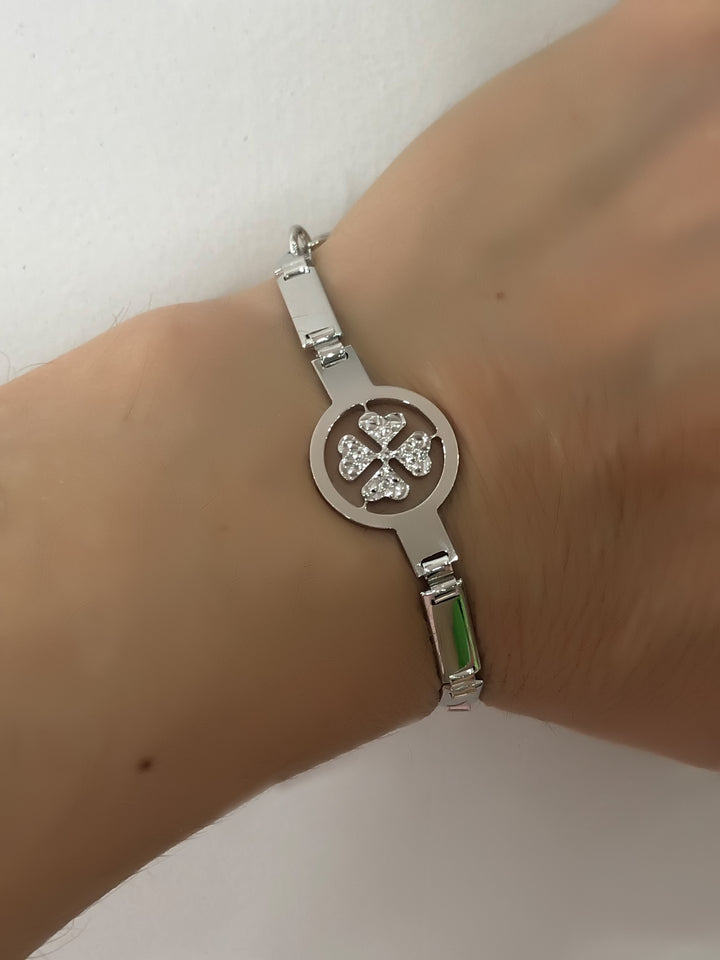 Bracciale uomo con quadrifoglio