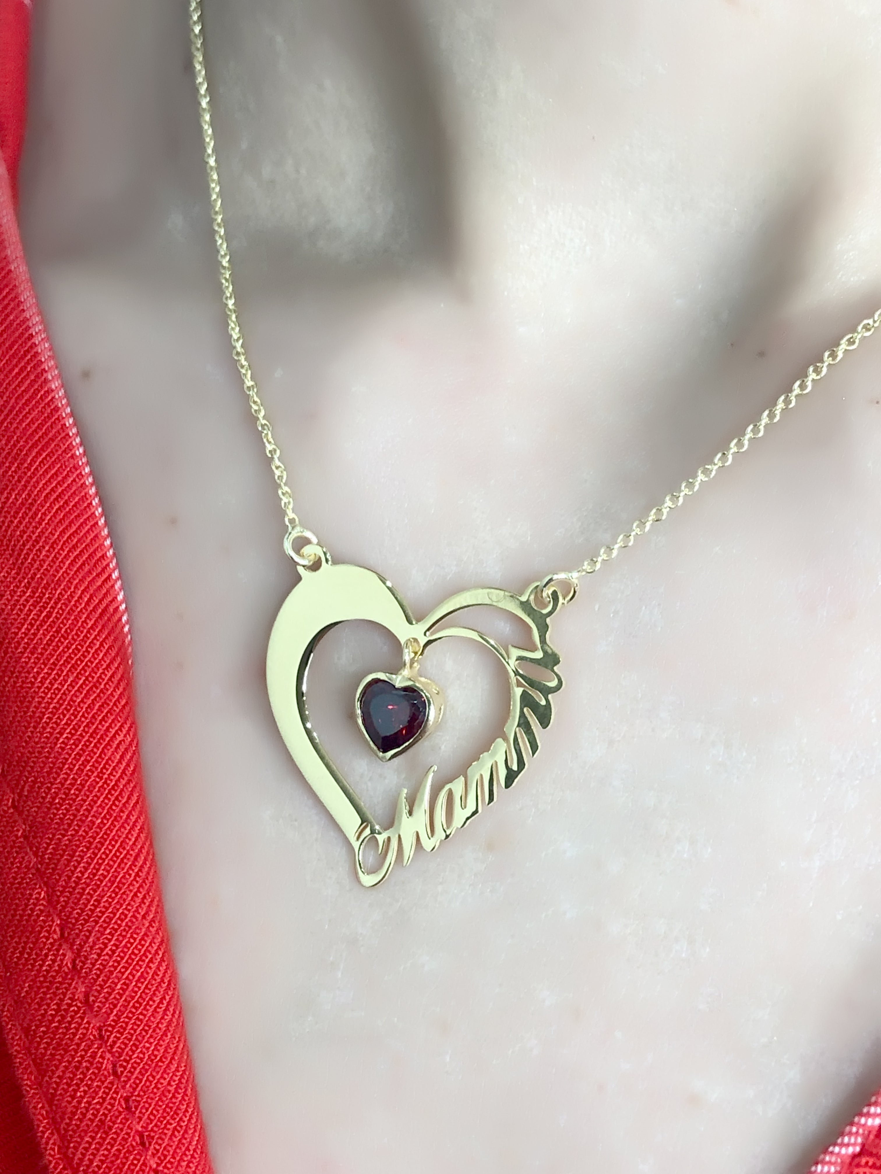 Collana mamma con cuore rosso