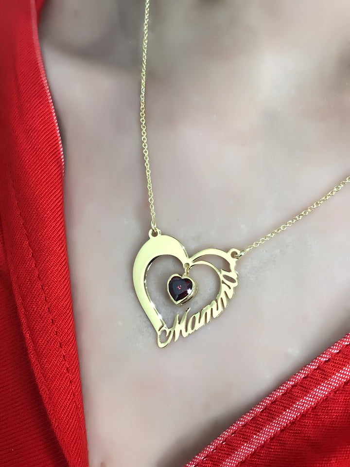 Collana mamma con cuore rosso