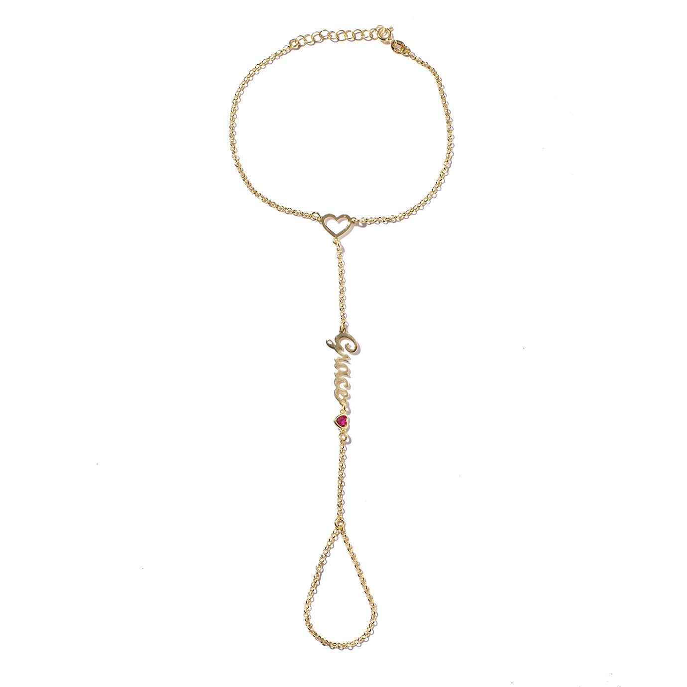 Baciamano con nome e cuore fucsia