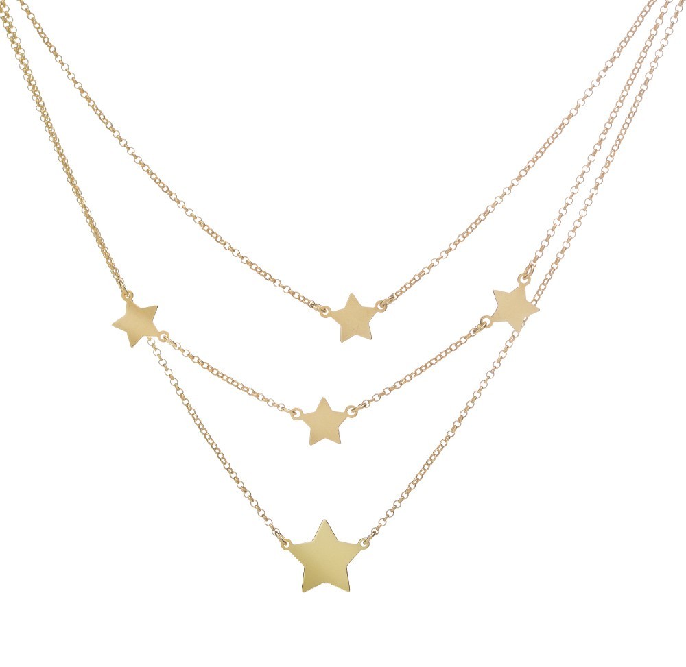 Collana tre fili con  stelle