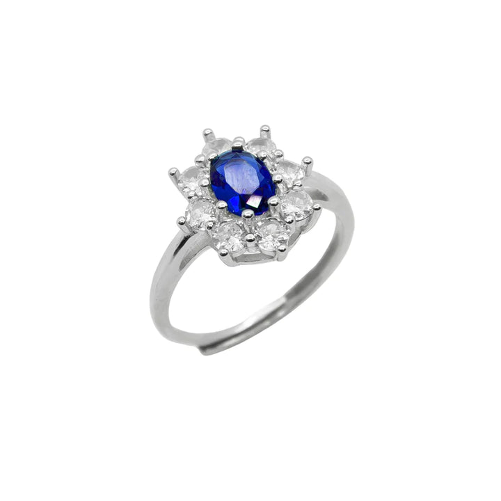 Anello regolabile kate fiore blu