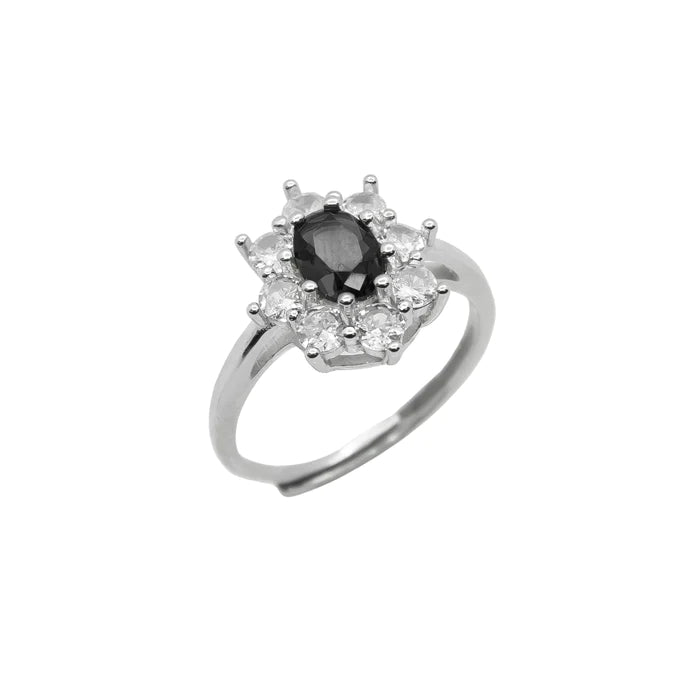 Anello regolabile kate fiore nero