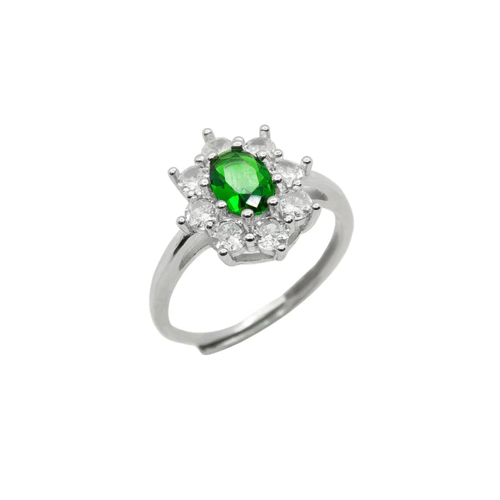 Anello regolabile kate fiore verde