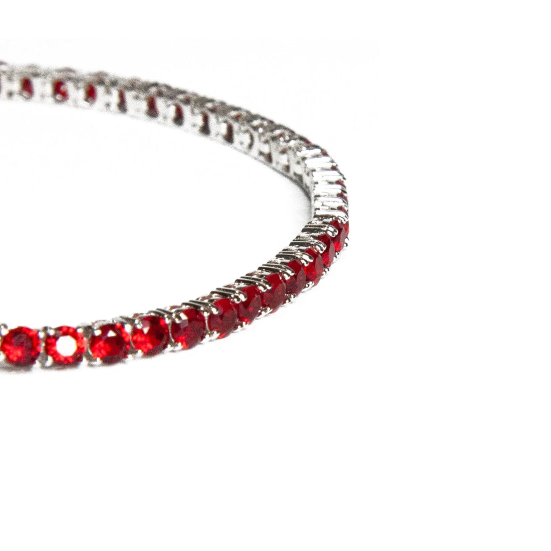 Bracciale tennis pietre rosse 3 mm