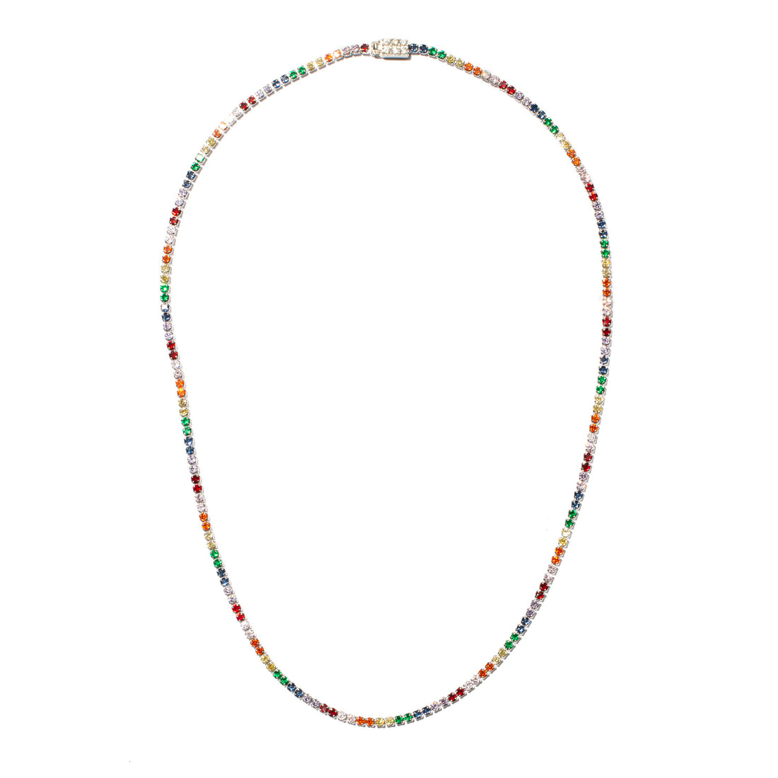 Collana tennis multicolor 2 mm