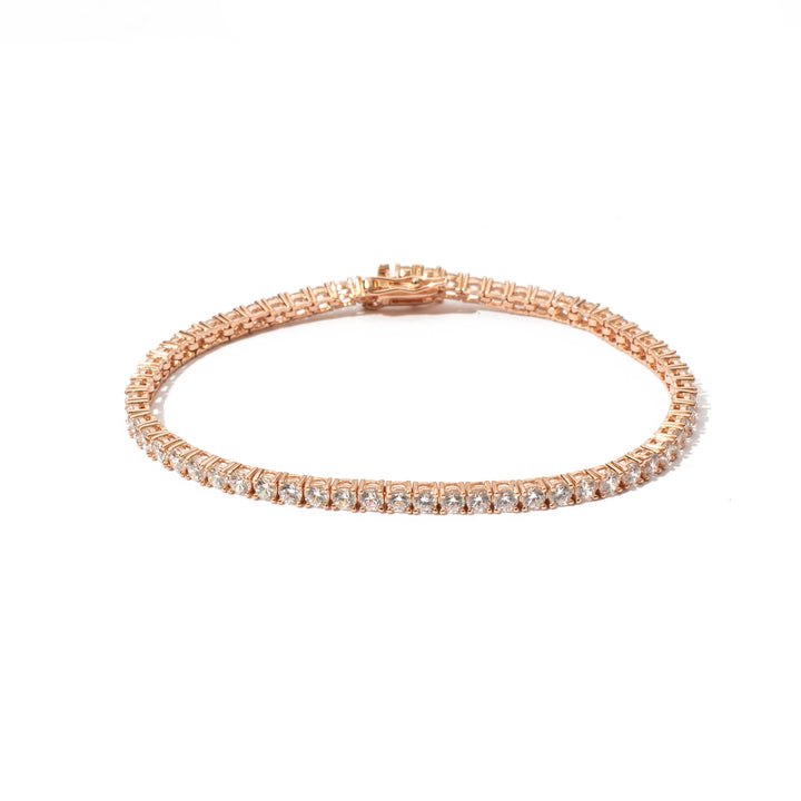 Bracciale tennis pietre bianche 3 mm