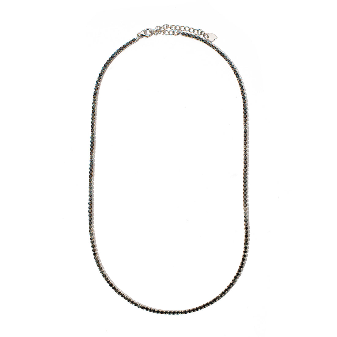 Collana tennis 2 mm con pietre nere