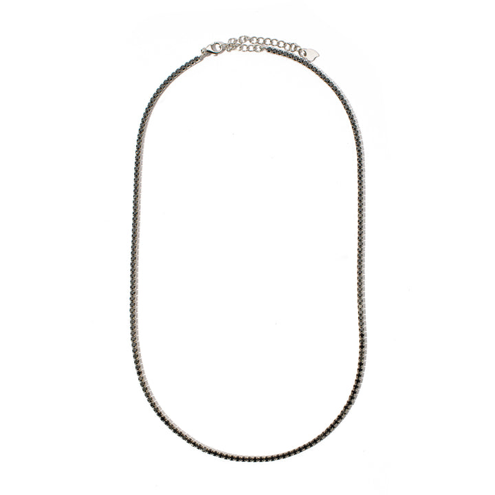 Collana tennis 2 mm con pietre nere