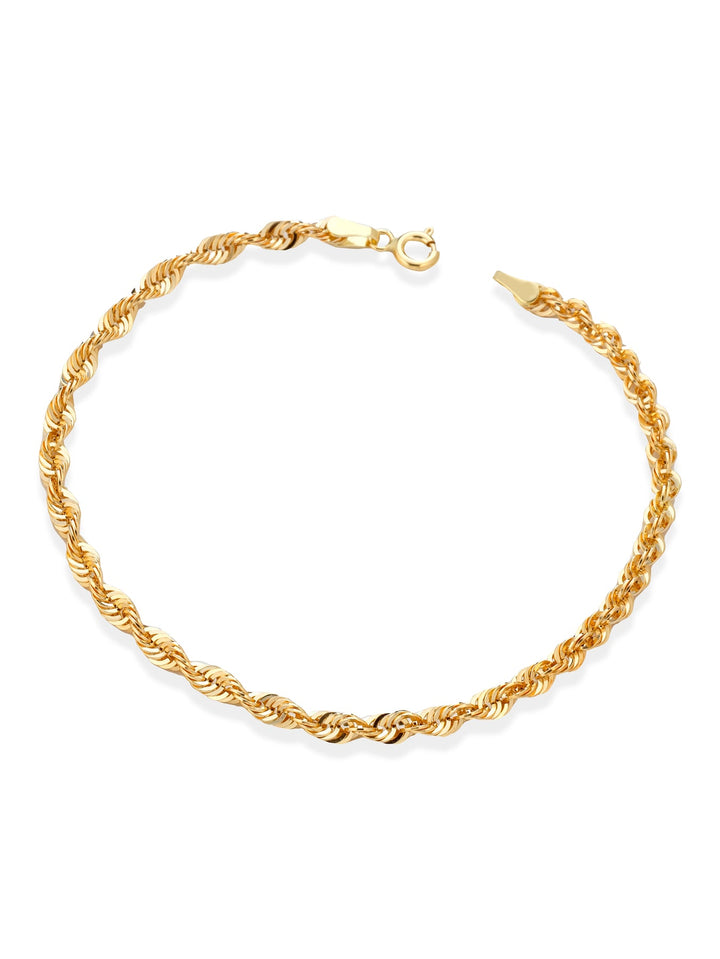 Bracciale fune corda lucido in oro 18kt