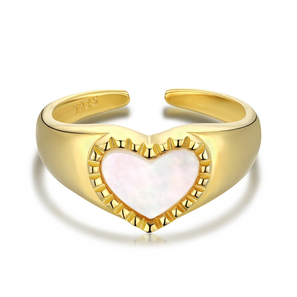 Anello con cuore madreperla