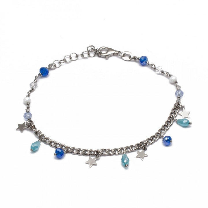 Bracciale con pietre sfumature di blu e stelle