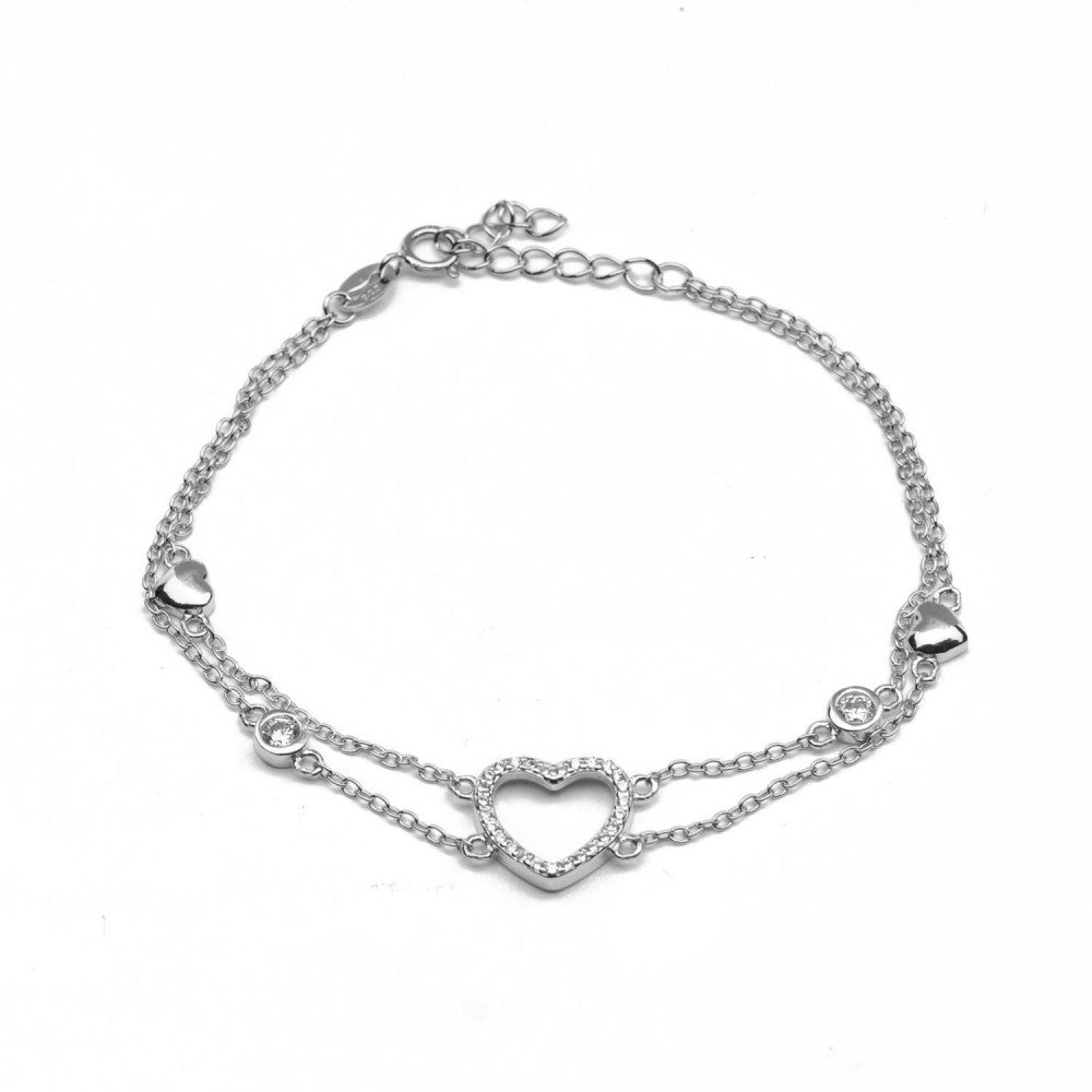 Bracciale due fili con cuore