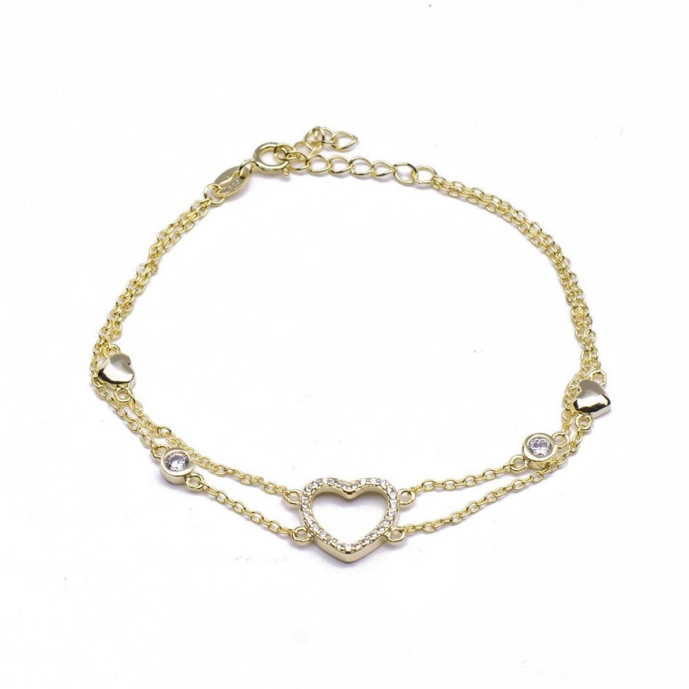 Bracciale due fili con cuore