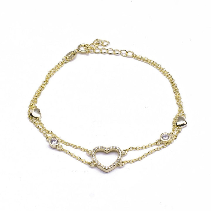 Bracciale due fili con cuore