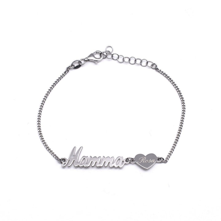 Bracciale mamma con cuore inciso