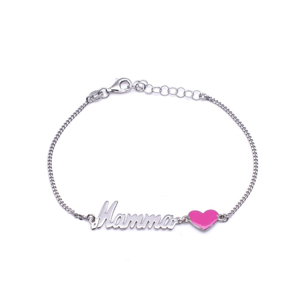 Bracciale Mamma con cuore rosa