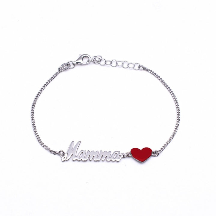 Bracciale Mamma con cuore rosso