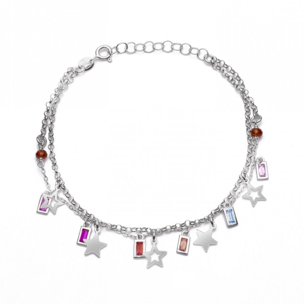 Bracciale stelline e pendenti multicolor