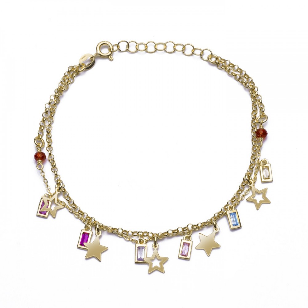 Bracciale stelline e pendenti multicolor