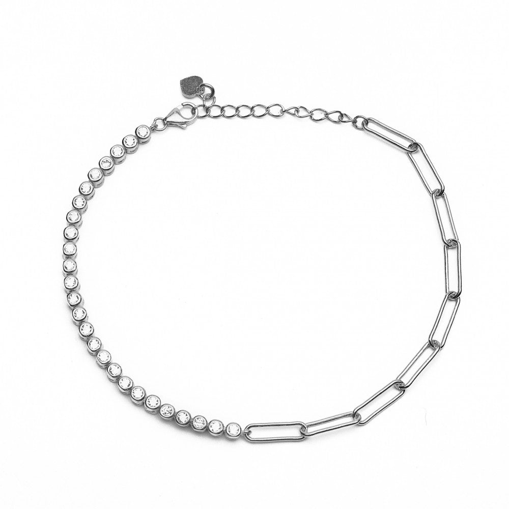 Bracciale tennis catena rodio