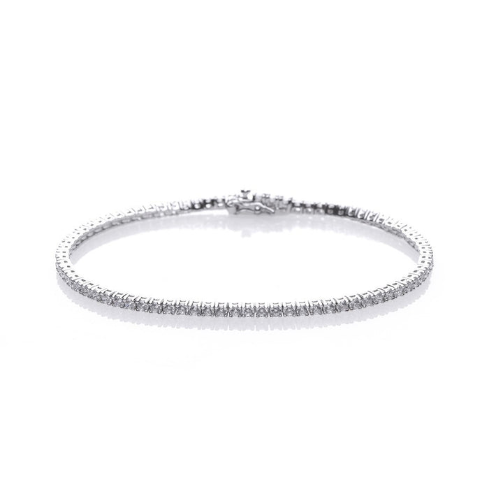 Bracciale tennis pietre bianche 2 mm