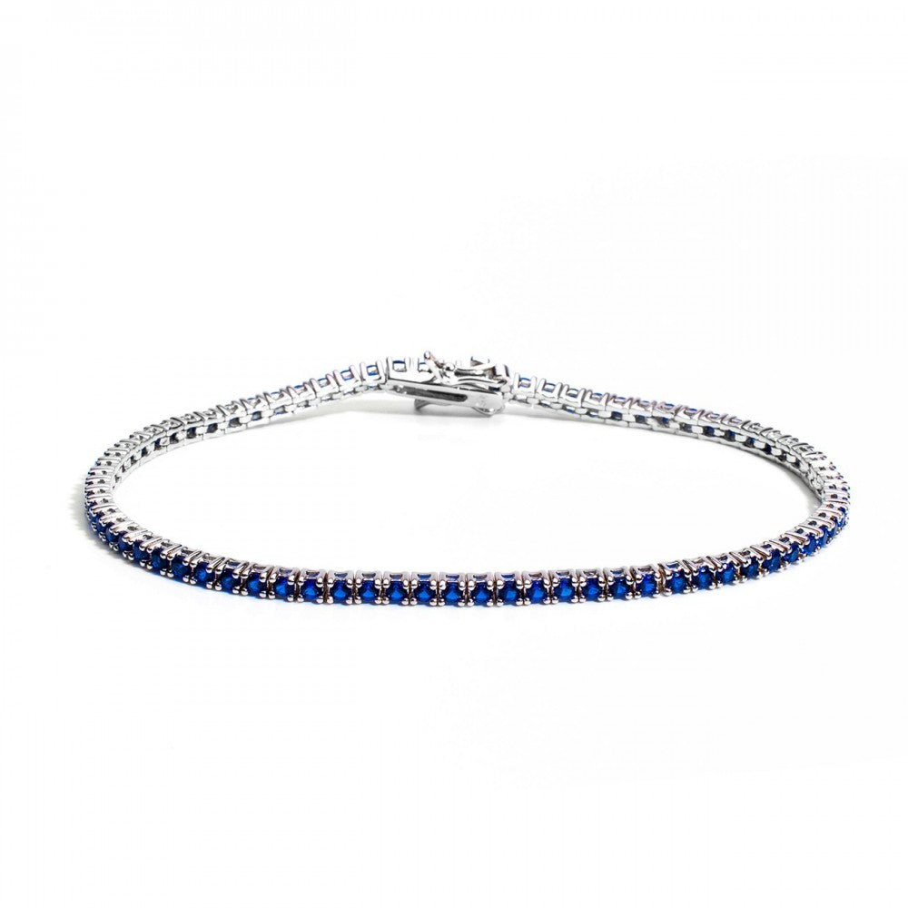 Bracciale tennis pietre blu