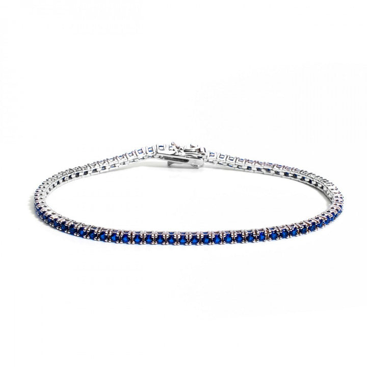 Bracciale tennis pietre blu