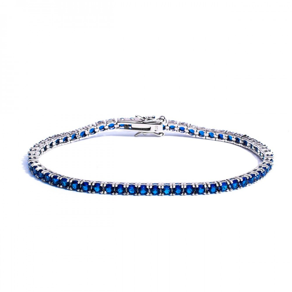 Bracciale tennis pietre blu