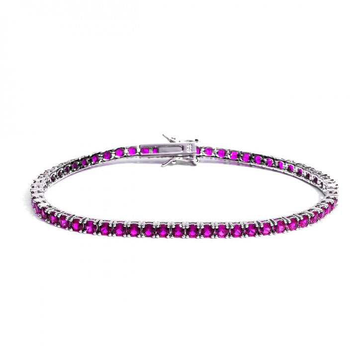 Bracciale tennis pietre fucsia