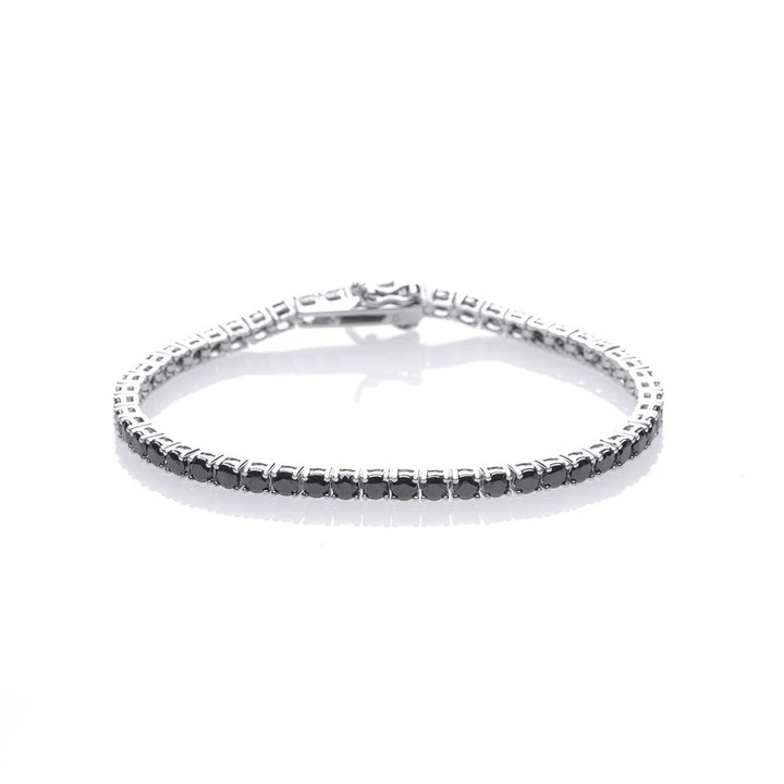 Bracciale tennis pietre nere 3 mm