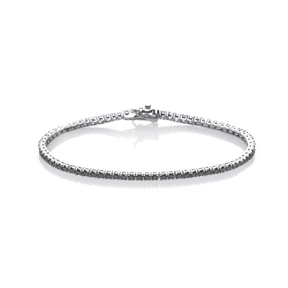 Bracciale tennis pietre nere