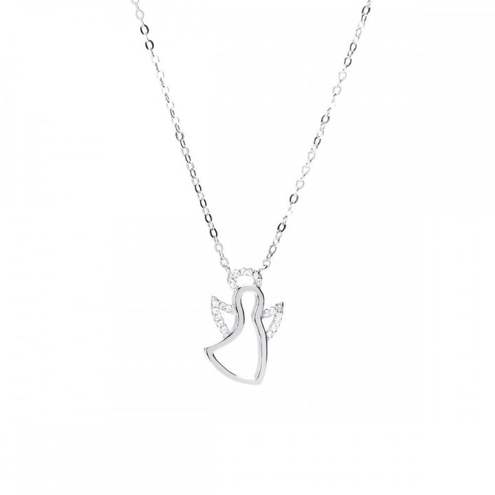 Collana angelo con pietre bianche