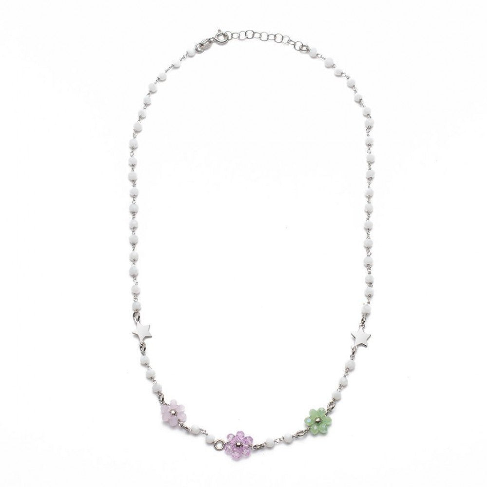 Collana con fiorellini colorati e stellina