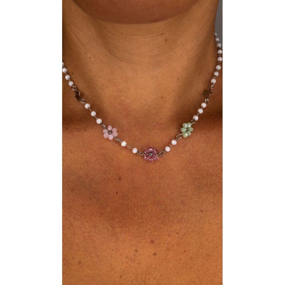 Collana con fiorellini colorati e stellina