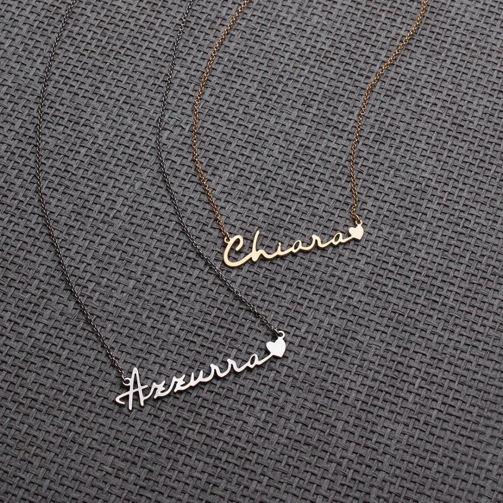 Collana con nome e cuoricino finale