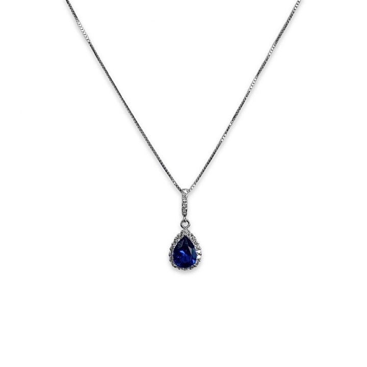 Collana con pietra a goccia blu