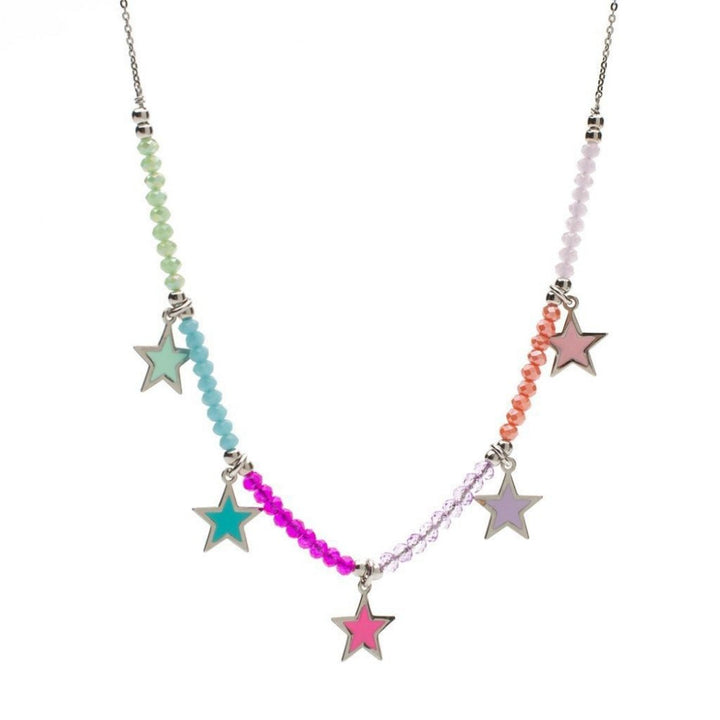Collana con stelle smaltate e pietre multicolor