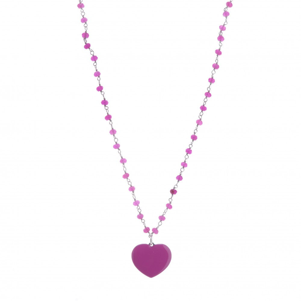 Collana cuore fucsia