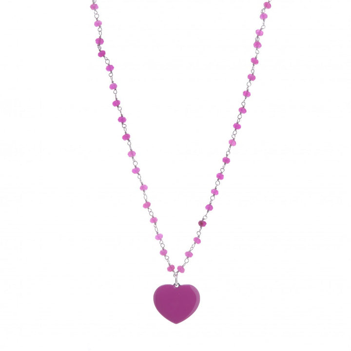 Collana cuore fucsia