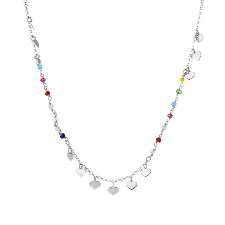 Collana cuore e pietre multicolor