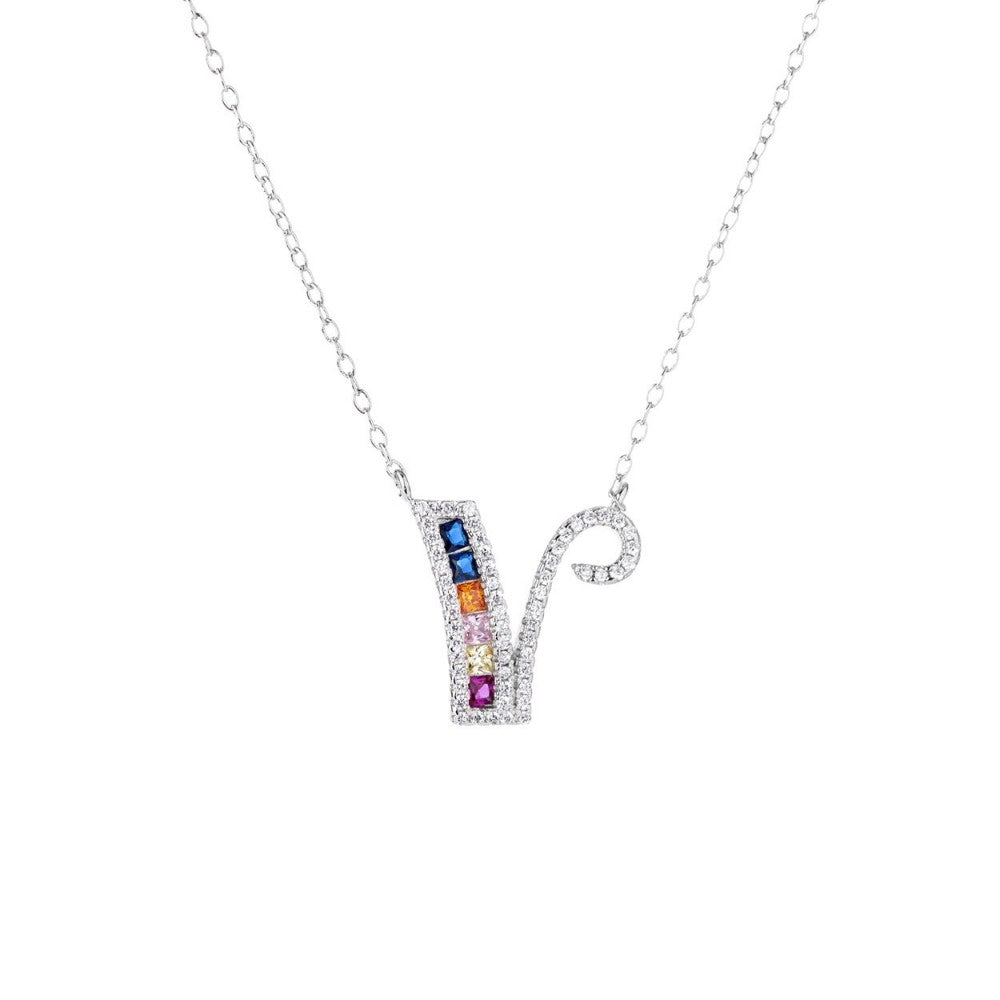 Collana lettera multicolor